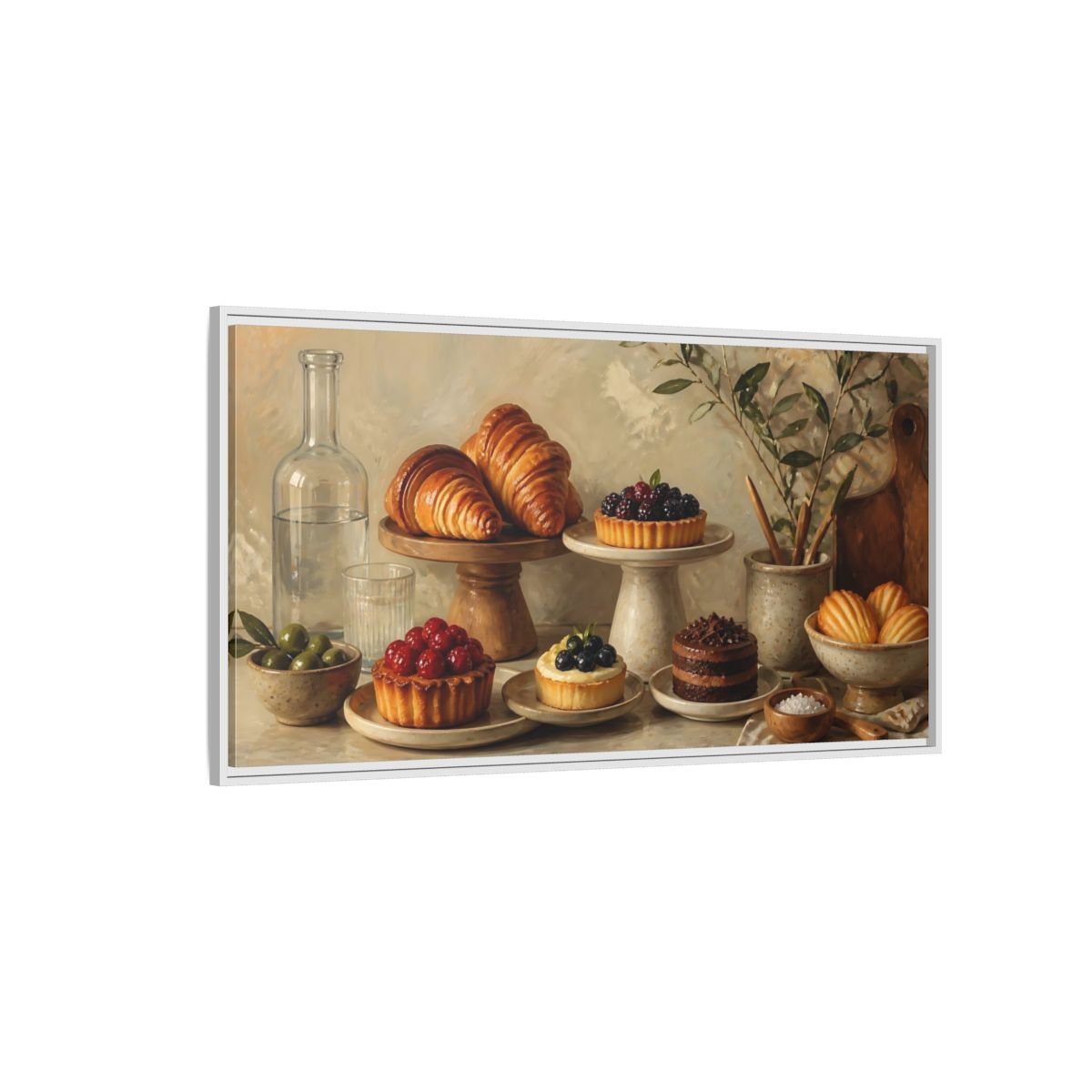 Side Mockup 3. Rustic Pastry Spread shown as framed canvas print