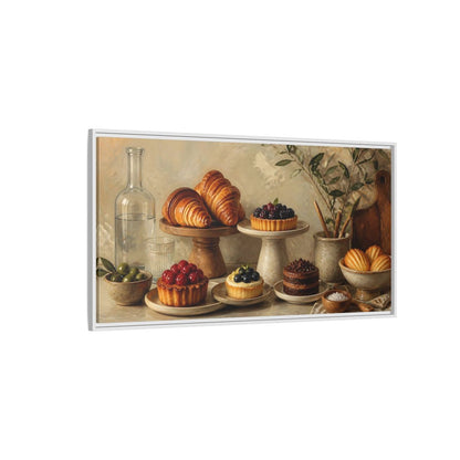 Side Mockup 3. Rustic Pastry Spread shown as framed canvas print
