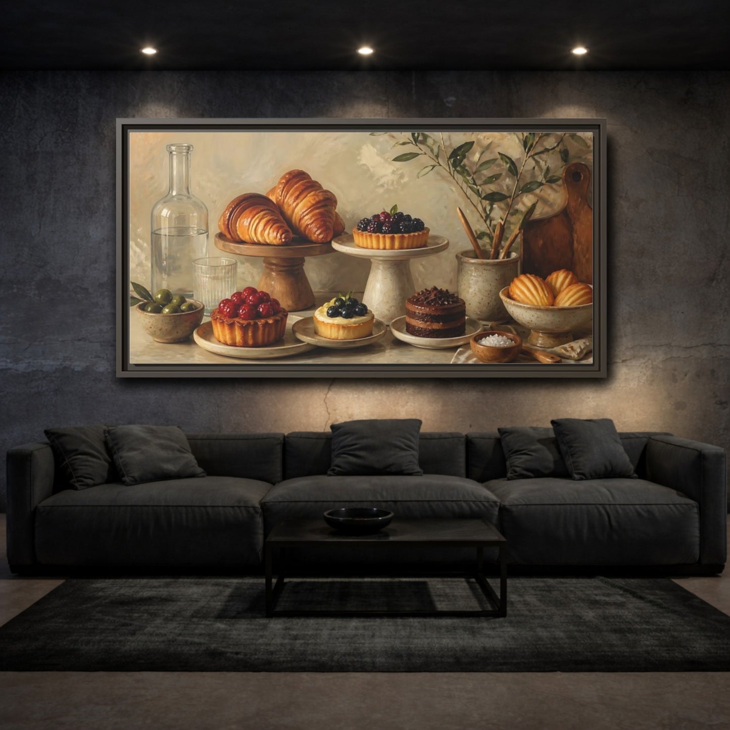Mockup 3. Rustic Pastry Spread shown as framed canvas print