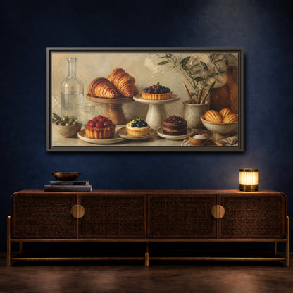 Mockup 4. Rustic Pastry Spread shown as framed canvas print