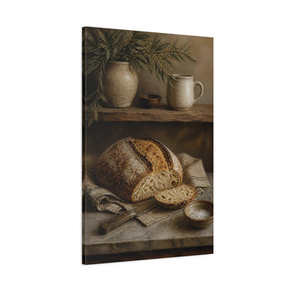 Main Mockup. Rustic Sourdough & Pottery shown as canvas print