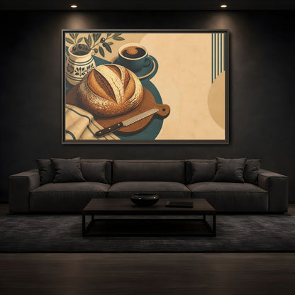 Mockup 3. Rustic Sourdough And Coffee shown as framed canvas print