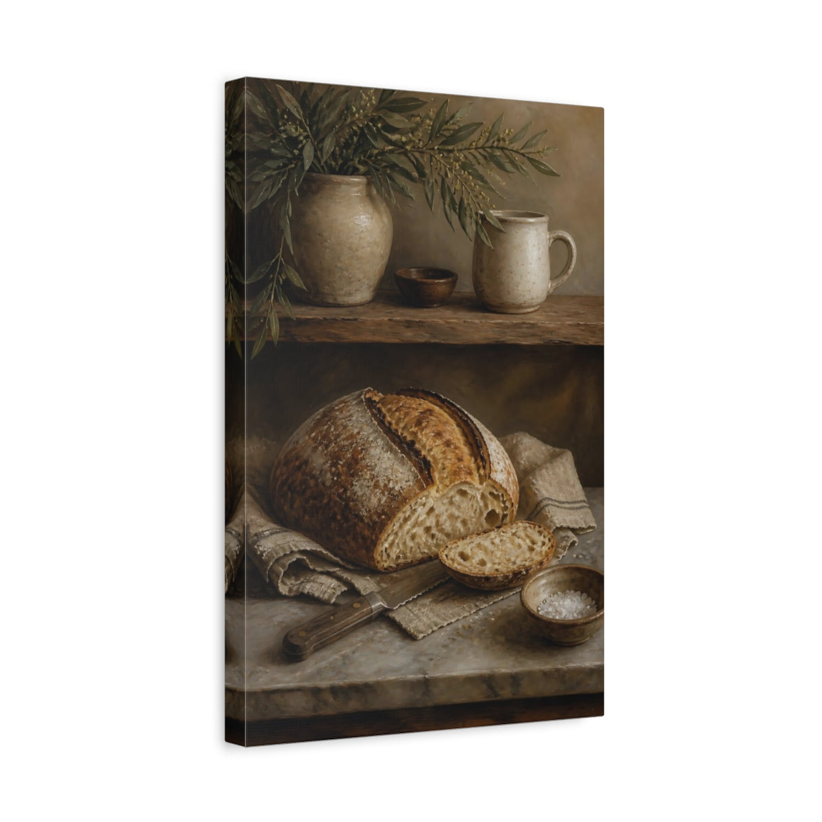Side Mockup 4. Rustic Sourdough & Pottery shown as canvas print