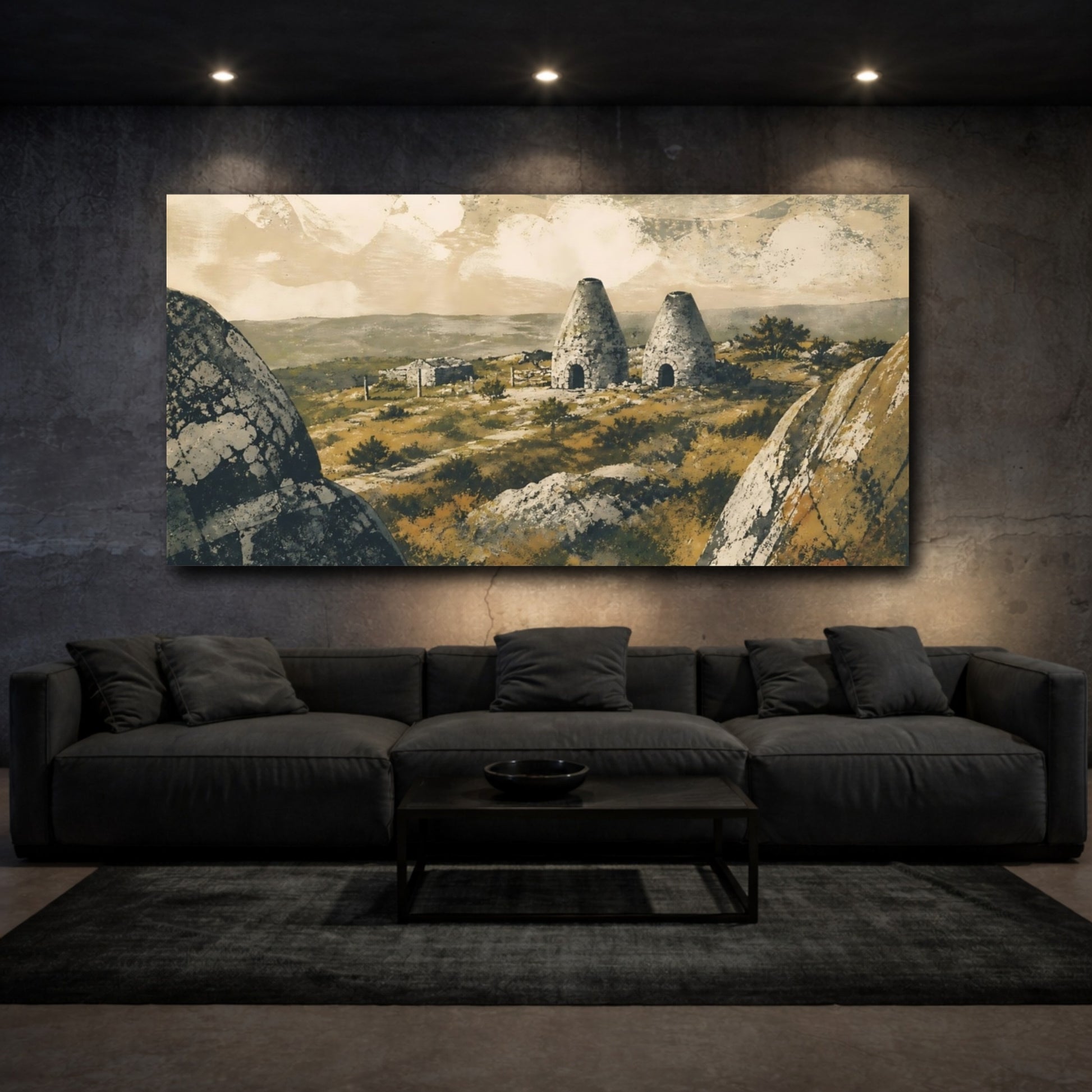Mockup 3. Rustic Stone Lime Kilns shown as canvas print