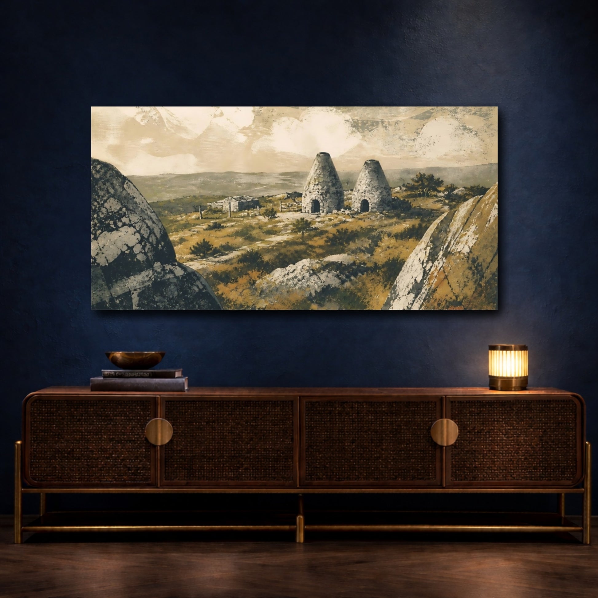 Mockup 4. Rustic Stone Lime Kilns shown as canvas print