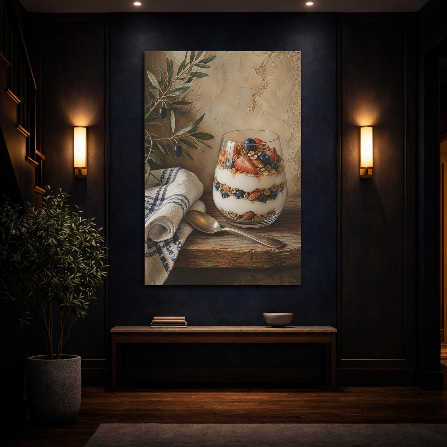 Mockup 4. Rustic Yogurt Parfait With Berries shown as canvas print