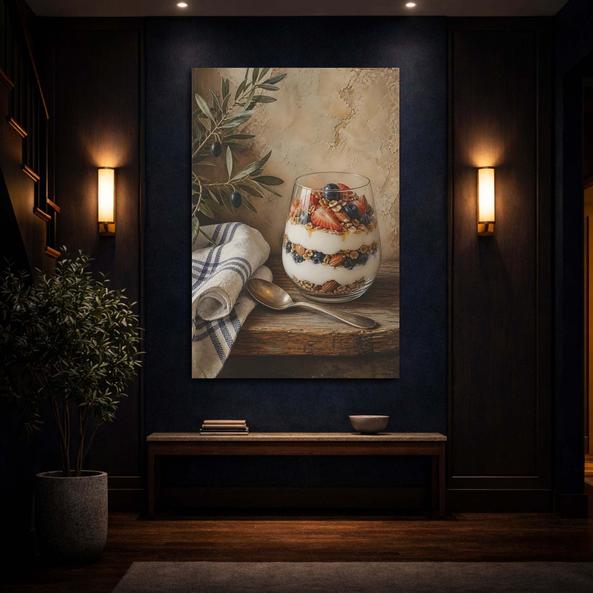 Mockup 4. Rustic Yogurt Parfait With Berries shown as canvas print