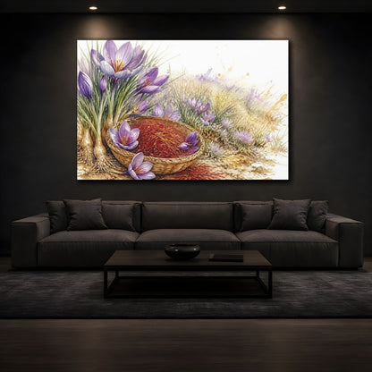 Mockup 3. Saffron Crocus Basket shown as canvas print