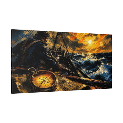Side Mockup 2. Sailor At The Helm shown as canvas print