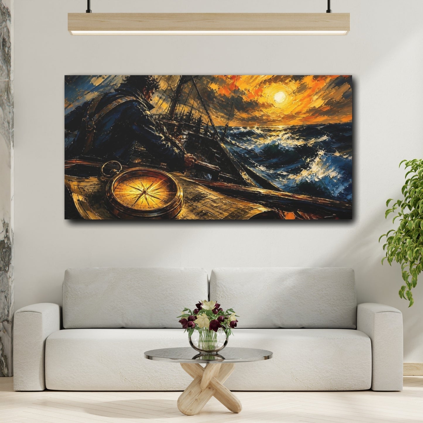 Mockup 2. Sailor At The Helm shown as canvas print