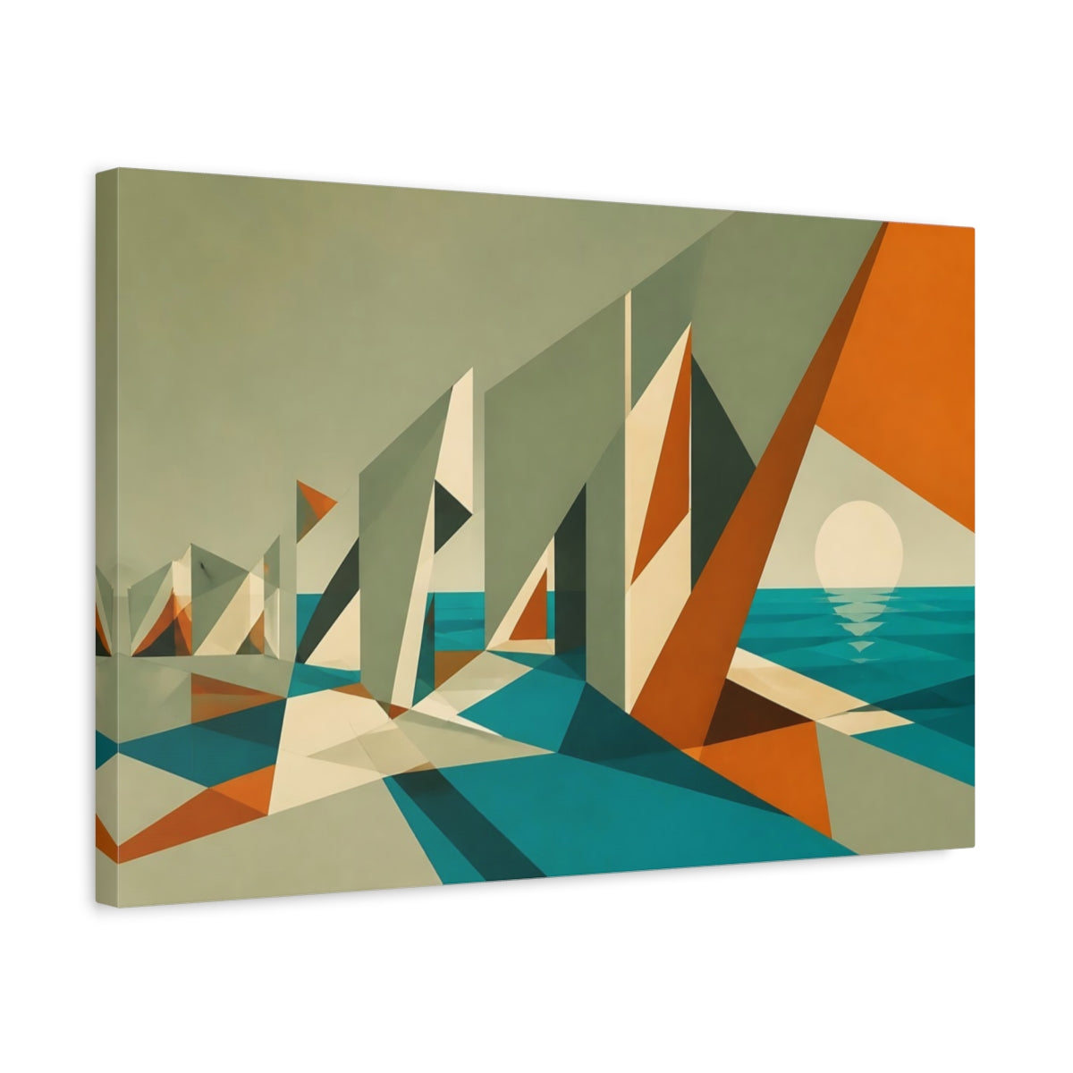 Side Mockup 3. Sails Of The Horizon shown as canvas print