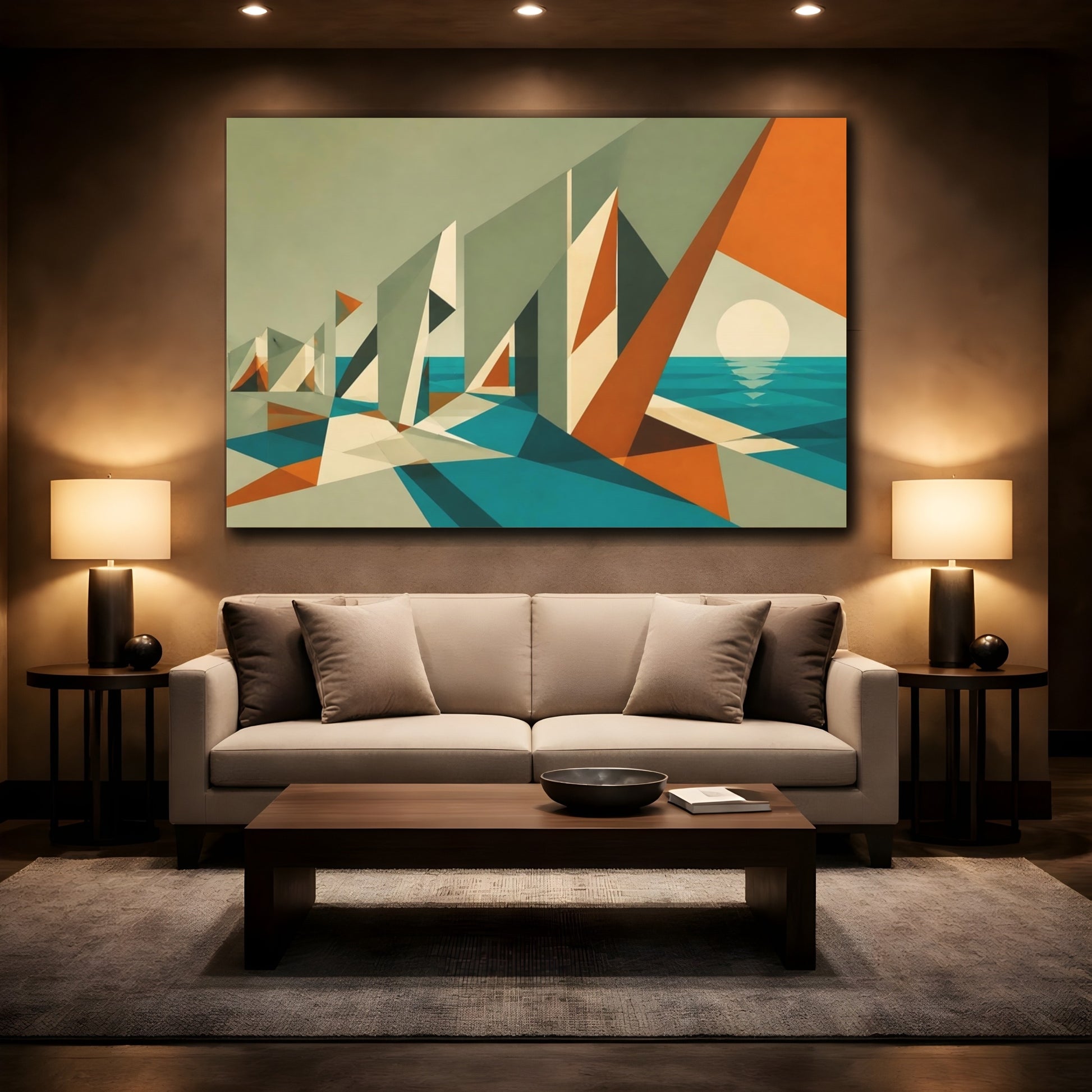 Mockup 2. Sails Of The Horizon shown as canvas print