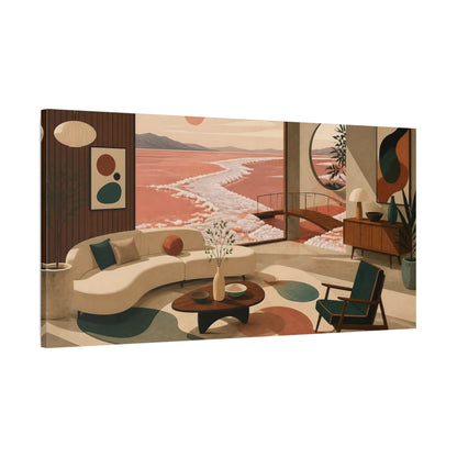 Main Mockup. Salt Shore Living Room shown as canvas print
