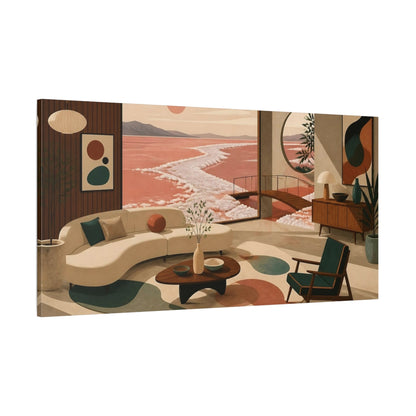Side Mockup 2. Salt Shore Living Room shown as canvas print