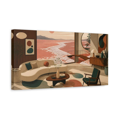 Side Mockup 3. Salt Shore Living Room shown as canvas print