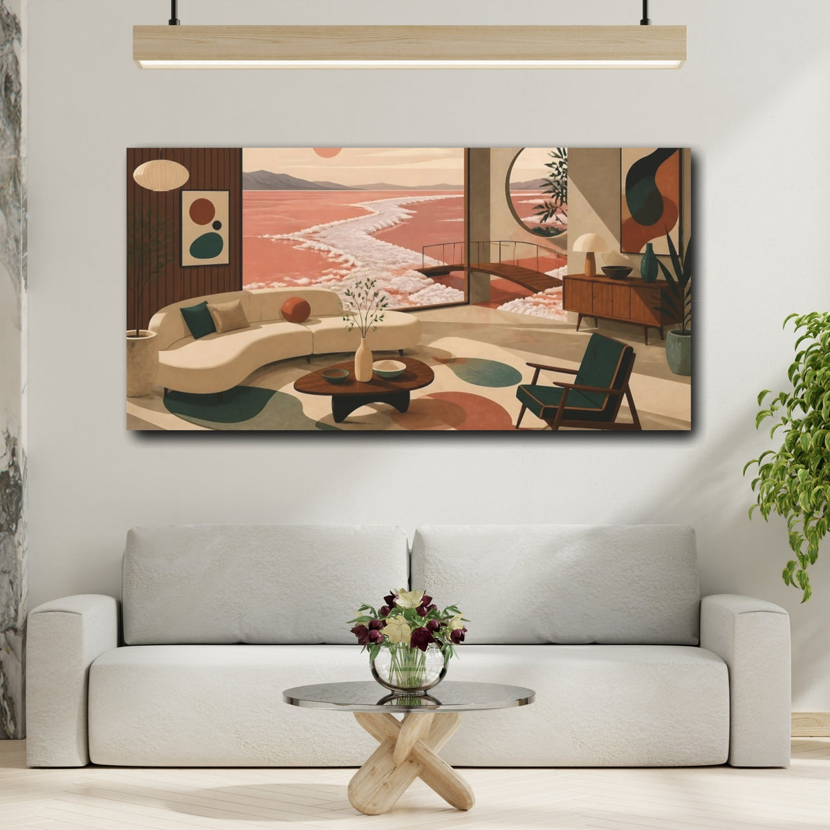 Mockup 2. Salt Shore Living Room shown as canvas print