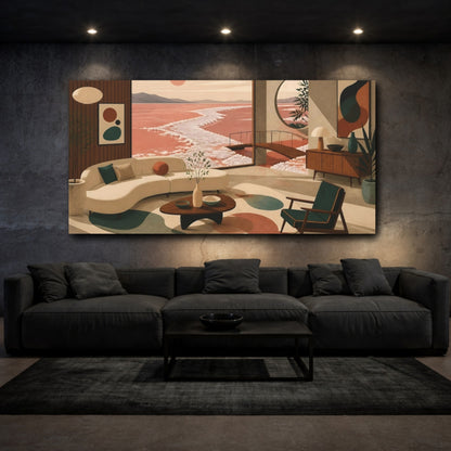 Mockup 3. Salt Shore Living Room shown as canvas print