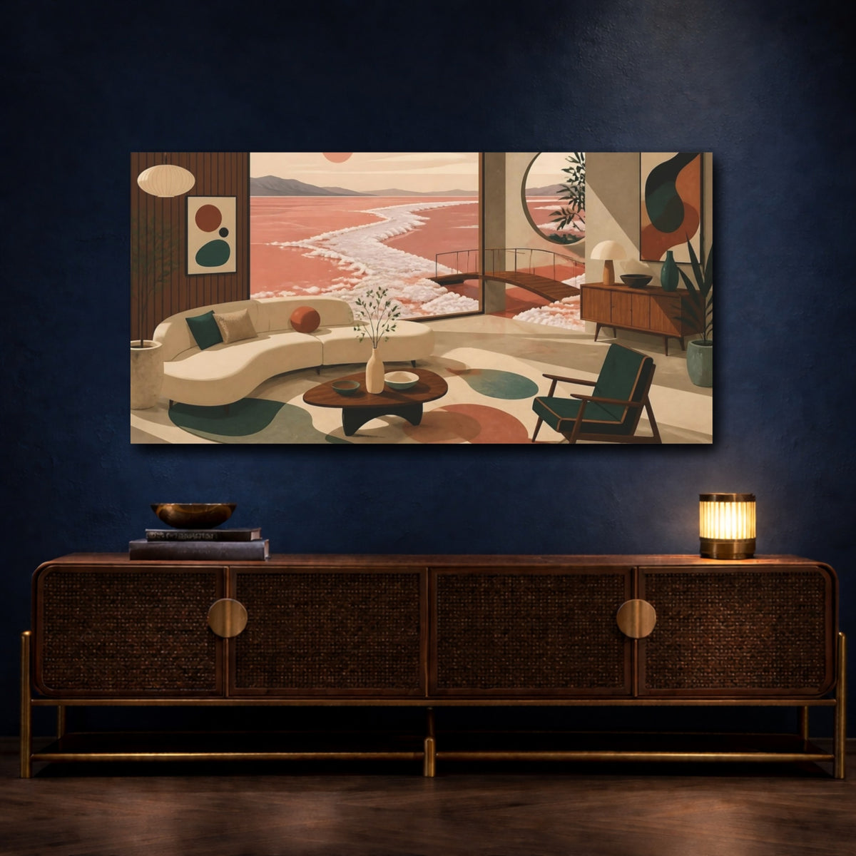 Mockup 4. Salt Shore Living Room shown as canvas print