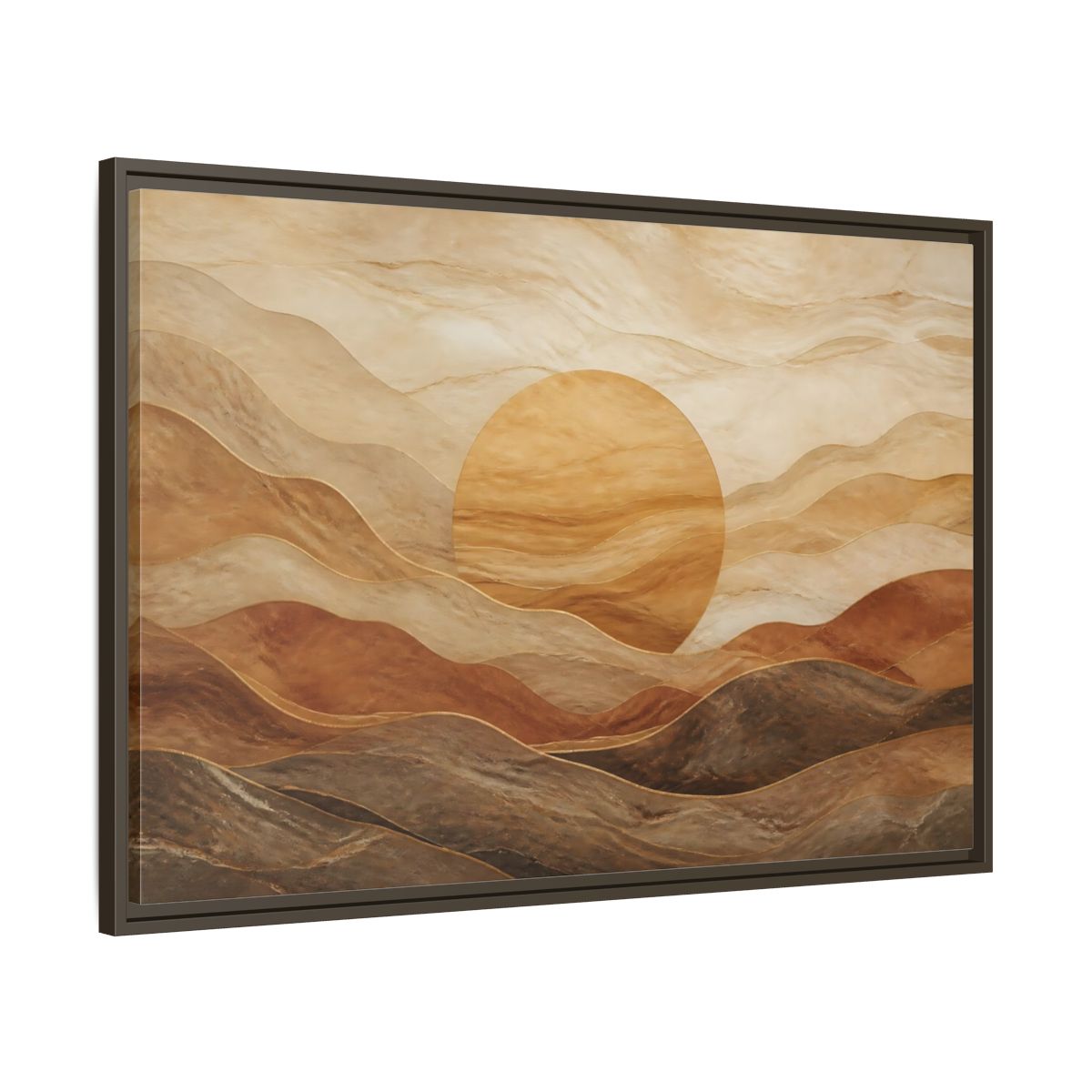 Main Mockup. Sandstone Sunscape shown as framed canvas print