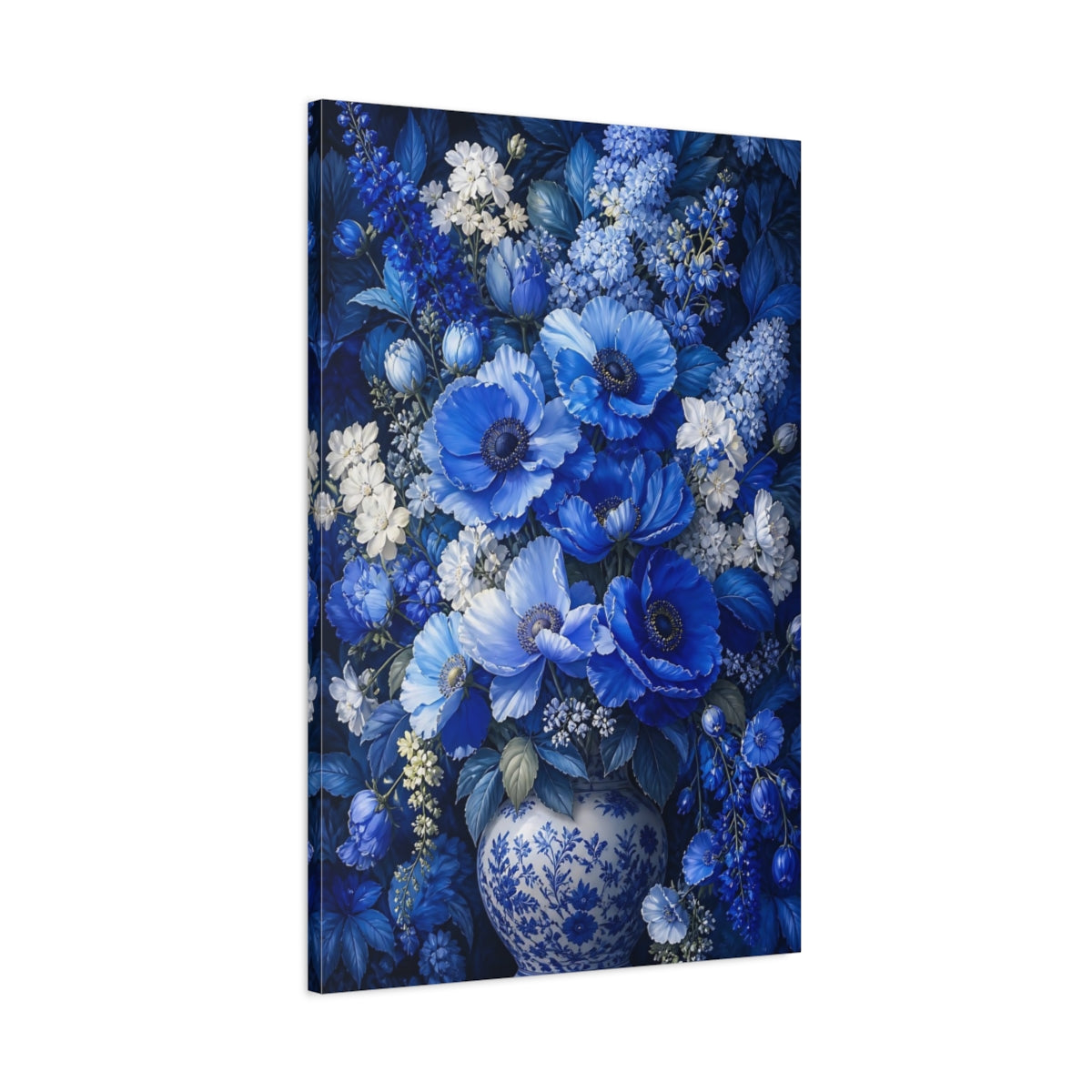 Main Mockup. Sapphire Floral Bouquet shown as canvas print