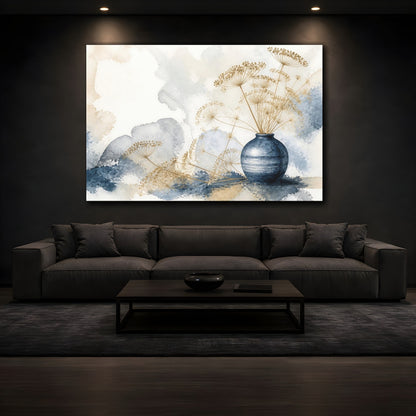 Mockup 3. Scandinavian Blue Vase shown as canvas print