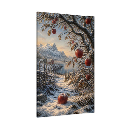 Side Mockup 1. Scandinavian Frosted Apples shown as canvas print