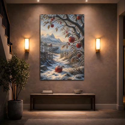 Mockup 2. Scandinavian Frosted Apples shown as canvas print