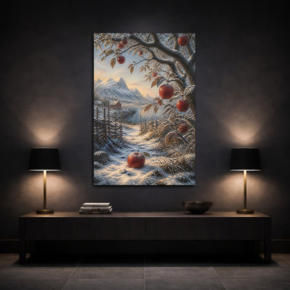 Mockup 3. Scandinavian Frosted Apples shown as canvas print