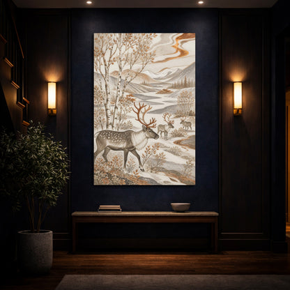 Mockup 4. Scandinavian Reindeer Meadow shown as canvas print