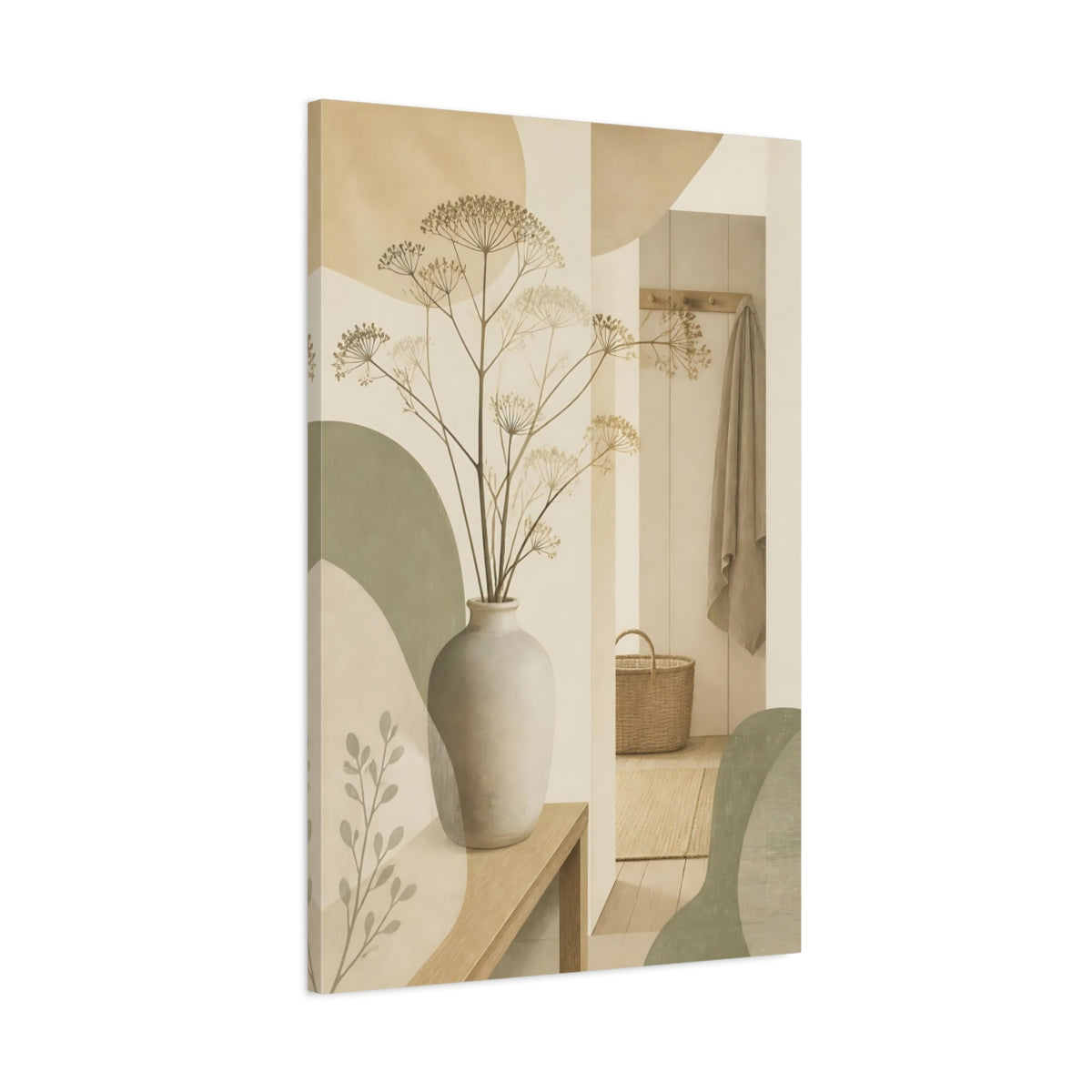 Main Mockup. Scandinavian Stoneware Vase shown as canvas print