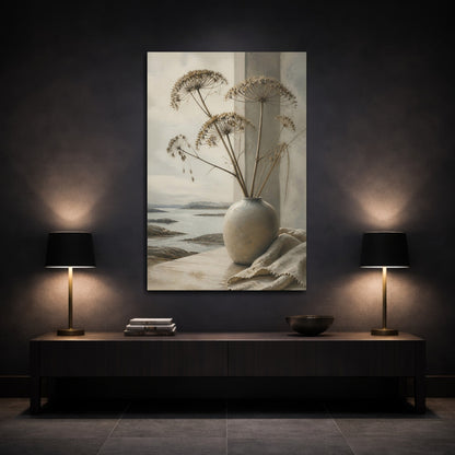Mockup 3. Scandinavian Vase With Seed Heads shown as canvas print