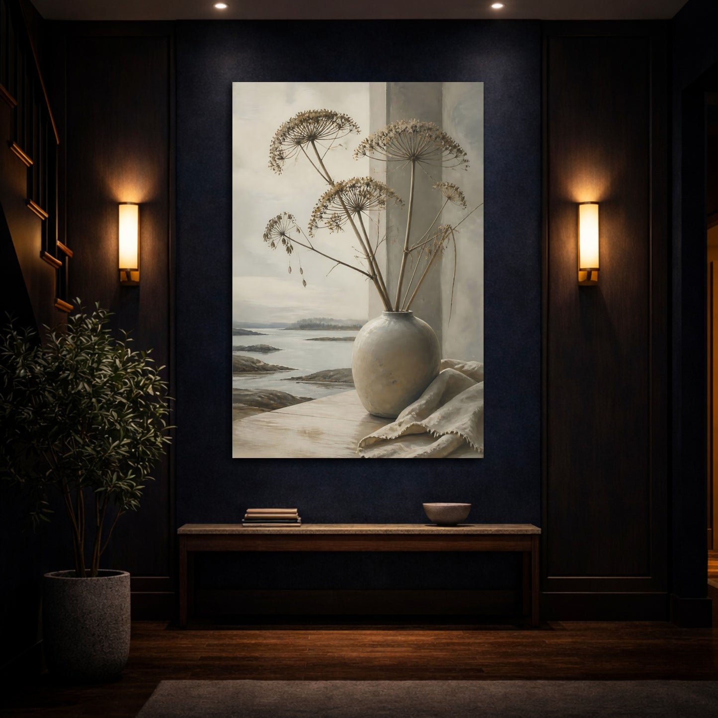 Mockup 4. Scandinavian Vase With Seed Heads shown as canvas print
