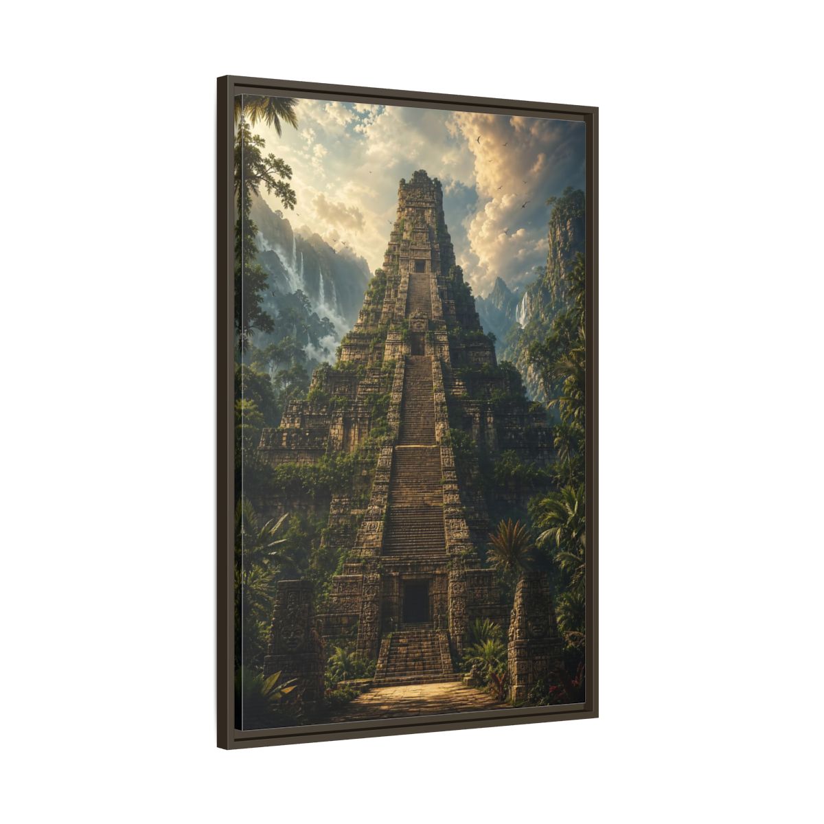 Main Mockup. Science Fiction Ancient Temple Jungle Temple shown as stretched canvas wall art
