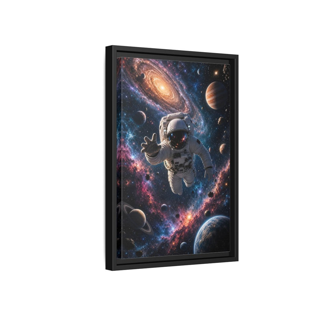 Side Mockup 6. Science Fiction Astronaut Cosmic Space shown as stretched canvas wall art