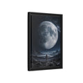 Side Mockup 6. Science Fiction Astronaut Dark Blue And Grey shown as stretched canvas wall art
