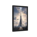 Side Mockup 6. Science Fiction Futuristic Cityscape Futuristic Cityscape shown as stretched canvas wall art