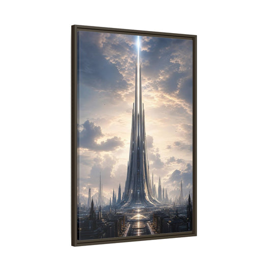 Main Mockup. Science Fiction Futuristic Cityscape Futuristic Cityscape shown as stretched canvas wall art