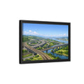 Side Mockup 6. Science Fiction Modern Infrastructure Modern Infrastructure shown as stretched canvas wall art