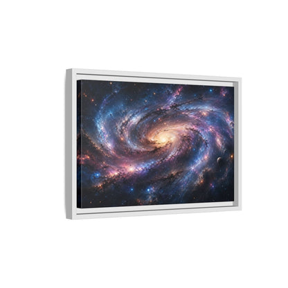 Side Mockup 4. Science Fiction Spiral Galaxy Colorful Galaxy shown as stretched canvas wall art