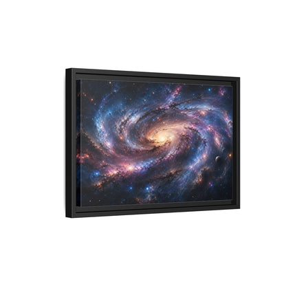 Side Mockup 6. Science Fiction Spiral Galaxy Colorful Galaxy shown as stretched canvas wall art