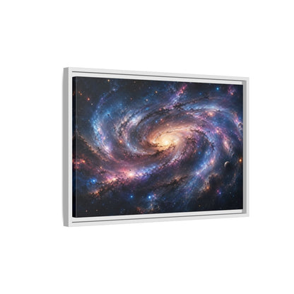 Side Mockup 1. Science Fiction Spiral Galaxy Colorful Galaxy shown as stretched canvas wall art