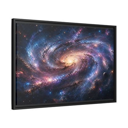 Side Mockup 14. Science Fiction Spiral Galaxy Colorful Galaxy shown as stretched canvas wall art