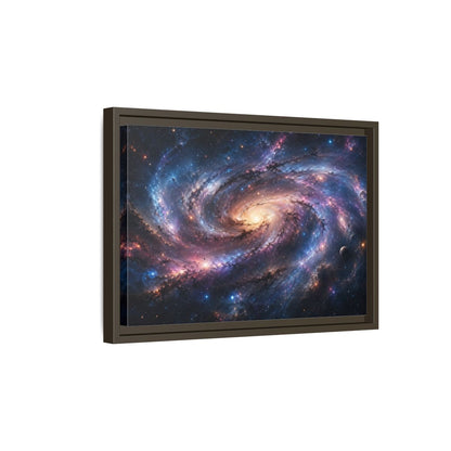 Side Mockup 5. Science Fiction Spiral Galaxy Colorful Galaxy shown as stretched canvas wall art