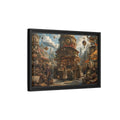 Side Mockup 6. Science Fiction Steampunk Market Steampunk Market shown as stretched canvas wall art