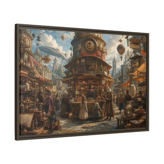 Main Mockup. Science Fiction Steampunk Market Steampunk Market shown as stretched canvas wall art