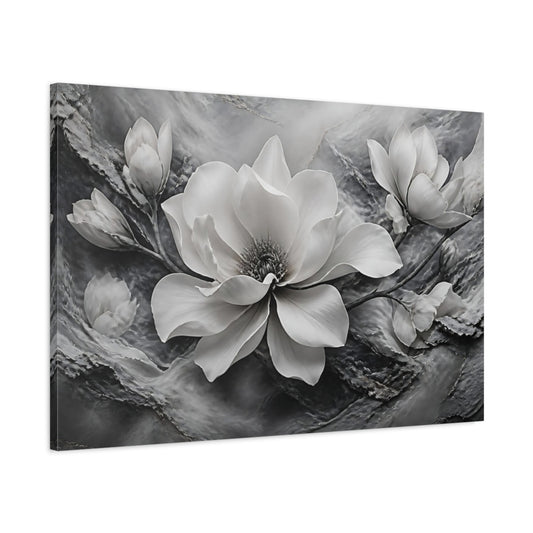 Main Mockup. Sculptural Magnolia Flower shown as canvas print