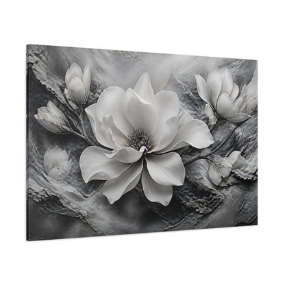 Side Mockup 1. Sculptural Magnolia Flower shown as canvas print