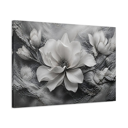 Side Mockup 2. Sculptural Magnolia Flower shown as canvas print