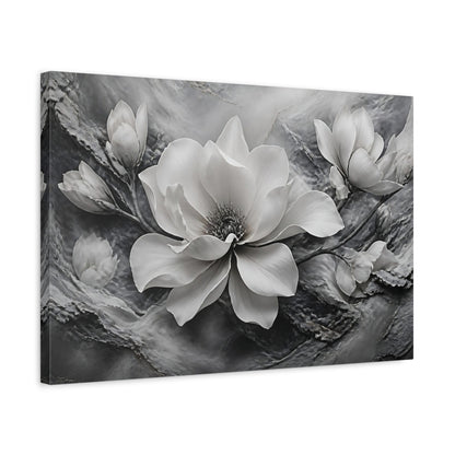 Side Mockup 3. Sculptural Magnolia Flower shown as canvas print