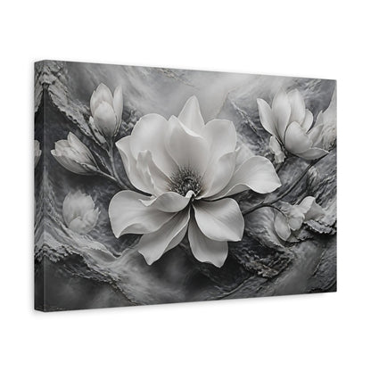 Side Mockup 4. Sculptural Magnolia Flower shown as canvas print